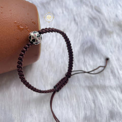 Handcrafted Enamel Bead Braid Bracelet Brown (Piece)