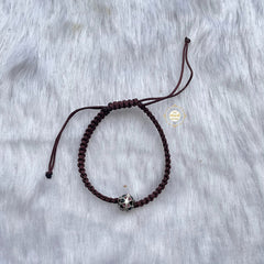 Handcrafted Enamel Bead Braid Bracelet Brown (Piece)