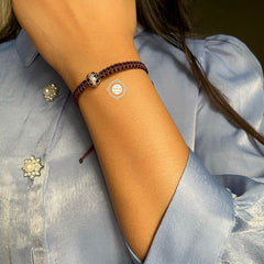 Handcrafted Enamel Bead Braid Bracelet Brown (Piece)