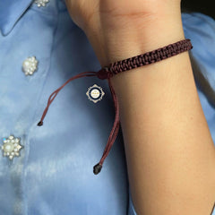 Handcrafted Enamel Bead Braid Bracelet Brown (Piece)