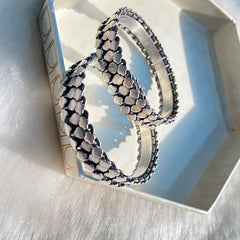 Silver Circle of Bloom Bangles (Piece)