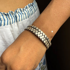 Silver Circle of Bloom Bangles (Piece)