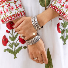 Silver Circle of Bloom Bangles (Piece)