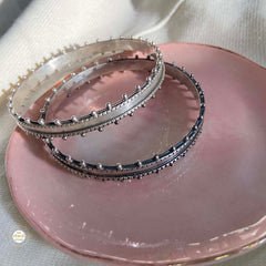 Sterling Silver Lustre Line Bangle (Piece)