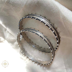 Sterling Silver Lustre Line Bangle (Piece)