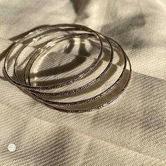 Sterling Silver Shimmer Crest Bangle (Piece)