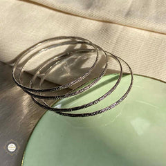 Sterling Silver Shimmer Crest Bangle (Piece)