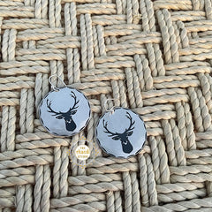 Oh Deer Engraved Earring