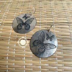 Bewitching Butterflies Engraved Earring