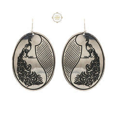 Sterling Silver Peacock Earring