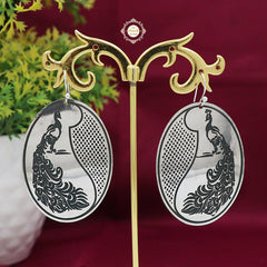 Sterling Silver Peacock Earring