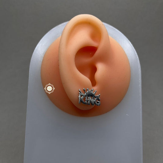Sterling Silver King Earring