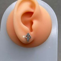 Sterling Silver Trishul Stud