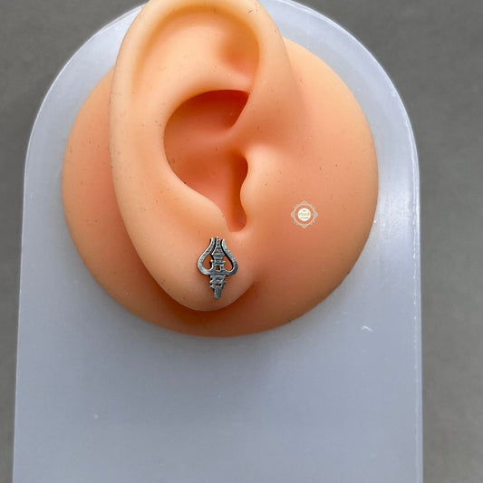 Sterling Silver Trishul Stud
