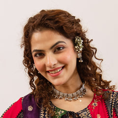 Noor Ghungroo Square Choker with Earring