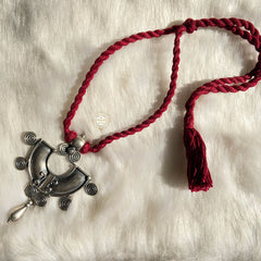 Sterling Silver Chaand Thread Necklace