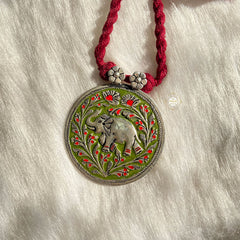 Elephant Enamel Thread Necklace