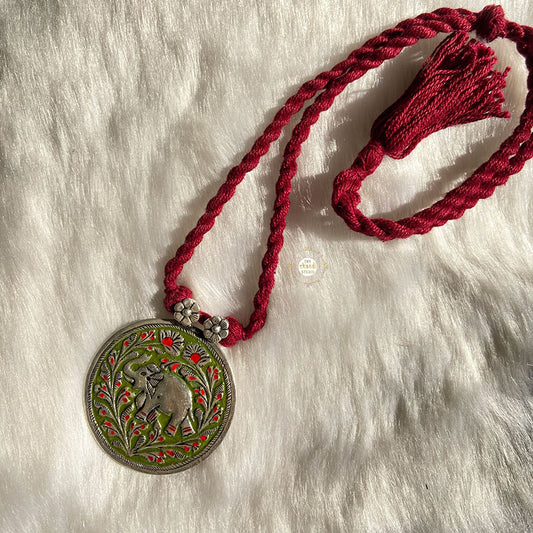 Elephant Enamel Thread Necklace