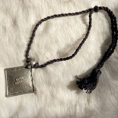 Spiral Black Threaded Tale Necklace