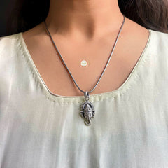 Antique 925 Solid Silver Ganesh Pendant