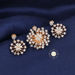 Sparkling Silver Eternal Bloom Pendant Set