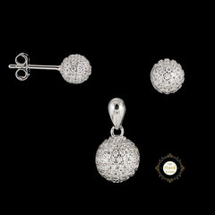Sparkling Starlit Sphere Pendant Set