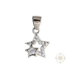 Sparkling Silver Galaxy Star Pendant