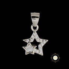 Sparkling Silver Galaxy Star Pendant