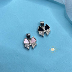 Sparkling Silver Minimal Butterfly Pendant (Reversible)