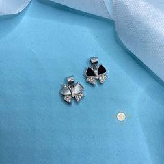 Sparkling Silver Minimal Butterfly Pendant (Reversible)