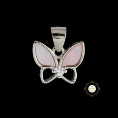 Sparkling Silver Twilight Butterfly Pendant (Reversible)