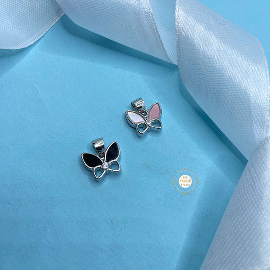 Sparkling Silver Twilight Butterfly Pendant (Reversible)