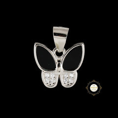 Sparkling Silver Angel Wing Butterfly Pendant (Reversible)