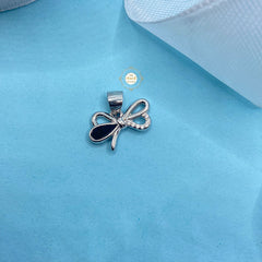 Sparkling Silver Graceful Ribbon Pendant (Reversible)