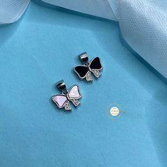 Sparkling Silver Dainty Bow Delight Pendant (Reversible)