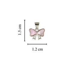 Sparkling Silver Dainty Bow Delight Pendant (Reversible)