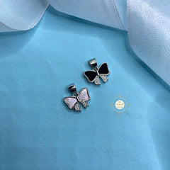 Sparkling Silver Dainty Bow Delight Pendant (Reversible)