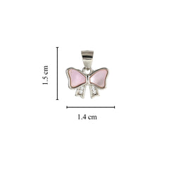 Sparkling Silver Dainty Bow Delight Pendant
