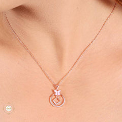 Sterling Silver Sparkling Silver Butterfly Halo Pendant Set