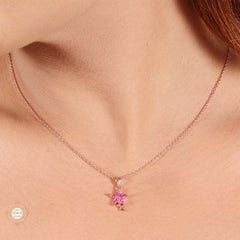 Sterling Silver Sparkling Silver Ocean Bloom Pendant Set