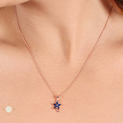 Sterling Silver Sparkling Silver Ocean Bloom Pendant Set