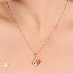 Sterling Silver Sparkling Silver Butterfly Grid Pendant Set