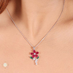 Sterling Silver Sparkling Silver Floral Elegance Set