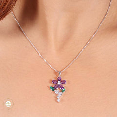 Sterling Silver Sparkling Silver Floral Elegance Set