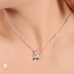 Sterling Silver Sparkling Silver Timeless Petal Pendant Set