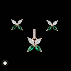 Sterling Silver Sparkling Silver Timeless Petal Pendant Set