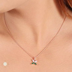 Sterling Silver Sparkling Silver Timeless Petal Pendant Set