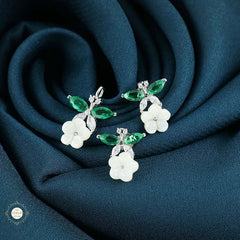 Sterling Silver Sparkling Silver Crystal Garden Pendant Set