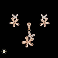 Sterling Silver Sparkling Silver Bloom Pendant Set