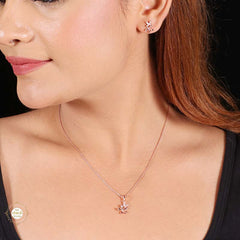 Sterling Silver Sparkling Silver Bloom Pendant Set